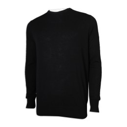 JUM053 Custom Black Round Neck Sweater 100% Cotton Sweater Manufacturer JUM053 Custom Black Round Neck Sweater 100% Cotton Sweater Manufacturer